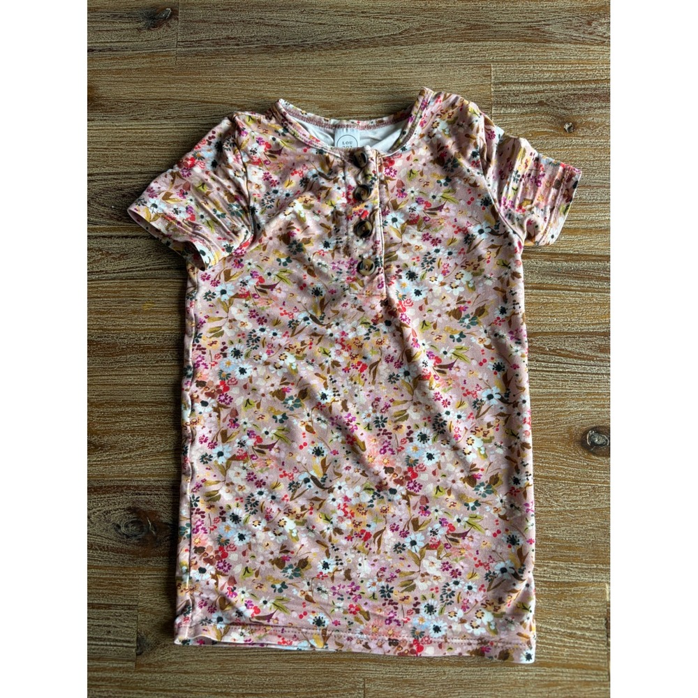 Lou Lou and Company Pink Floral Top and Shorts Set Kids 3T - Picture 4 of 8